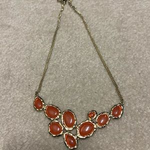 Orange and gold statement necklace